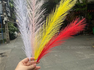 Cành cỏ lau nhiều màu sợi nhân tạo [Sợi tơi - Bung đều] D40-80cm CANHLA-08